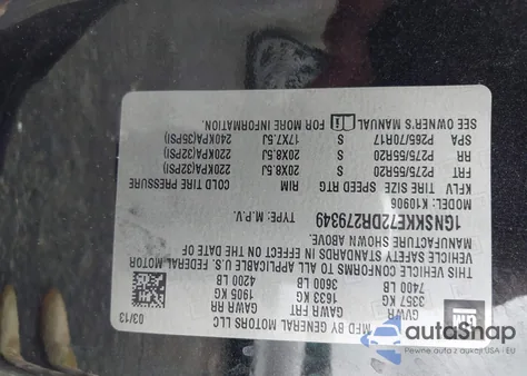 2013 Chevrolet Suburban Ltz from USA, damaged, VIN 1GNSKKE72DR279349